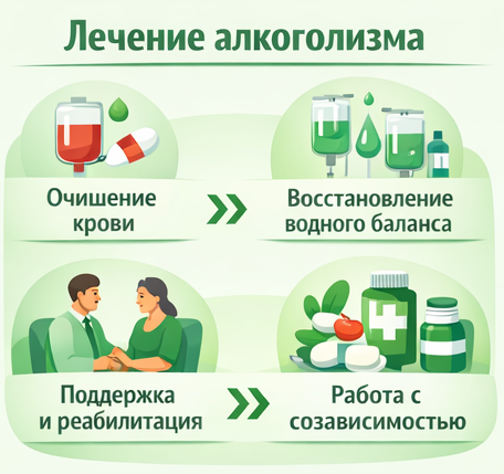 лечение алкоголизма в Исилькуле этапы